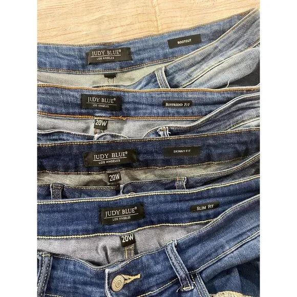 Judy Blue Women's Bundle Of Blue Bootcut/Boyfriend Fit/Skkinny Fit Jeans - 20W